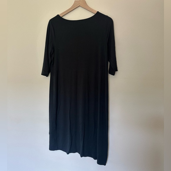 J JILL Wearever Asymmetrical Black Knee Length Dress - Picture 7 of 7